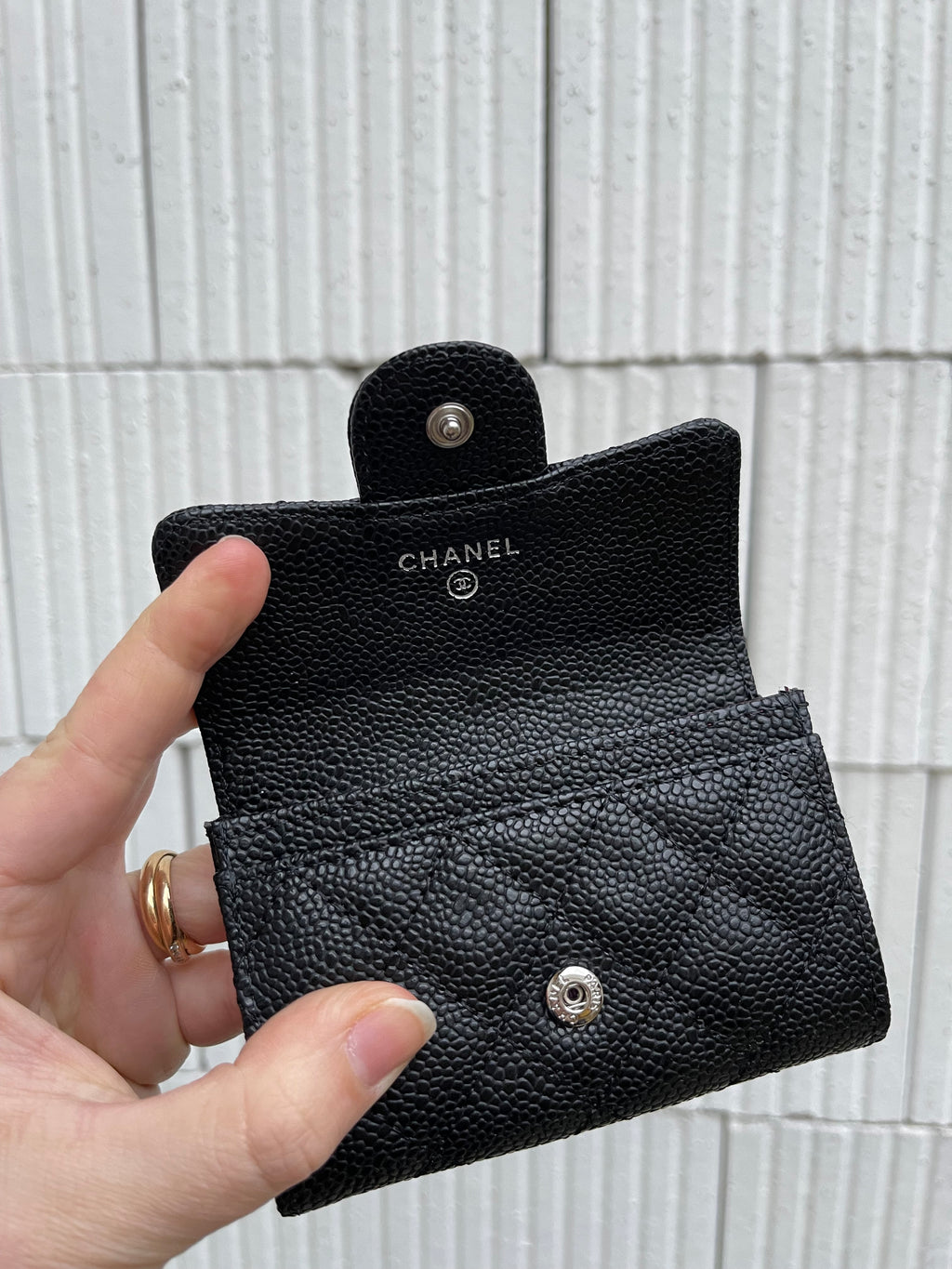 Porte monnaie cuir caviar