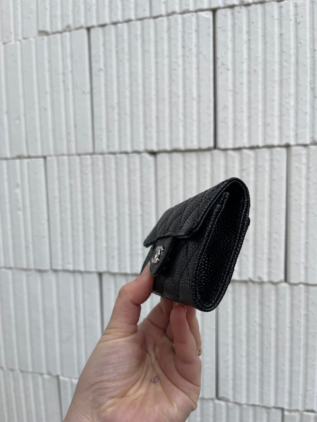 Porte monnaie cuir caviar