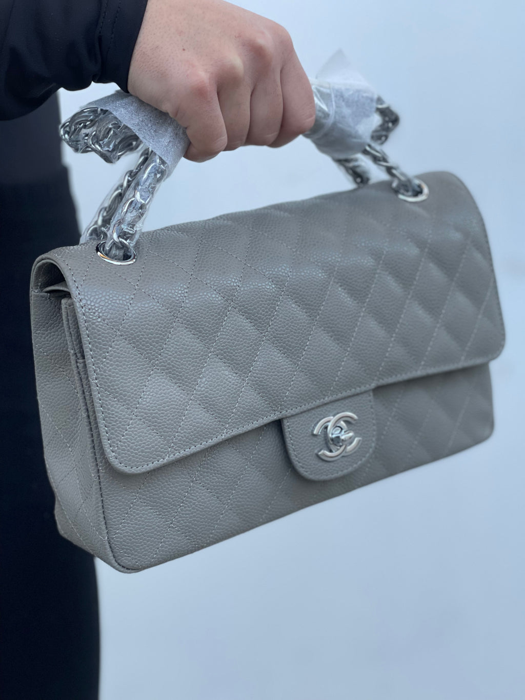 Sac matelassé gris