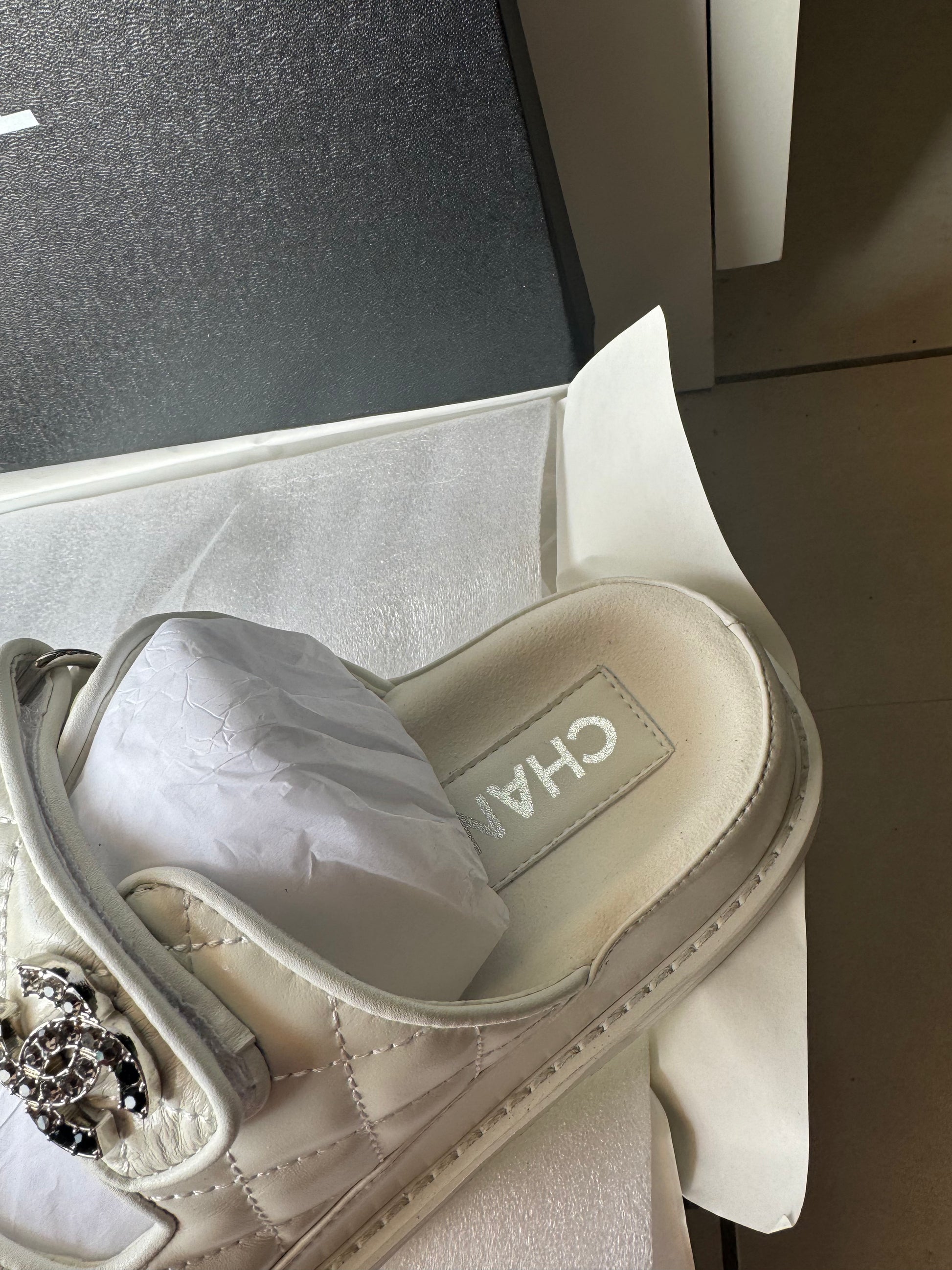 Mules plate, strass